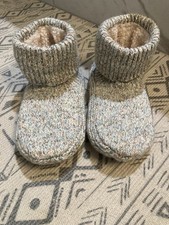 Bombas Sherpa-Lined Bootie Gripper Slippers M Heather Gray Women  s Worn Once
