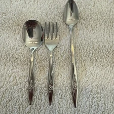 Vintage Evenflo Stainless Lasting Rose Baby Infant Child Feeding 2 Spoons 1 Fork
