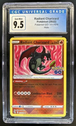 2022 Pokemon SWSH Pokemon GO Radiant Charizard Holo #011/078 CGC 9.5