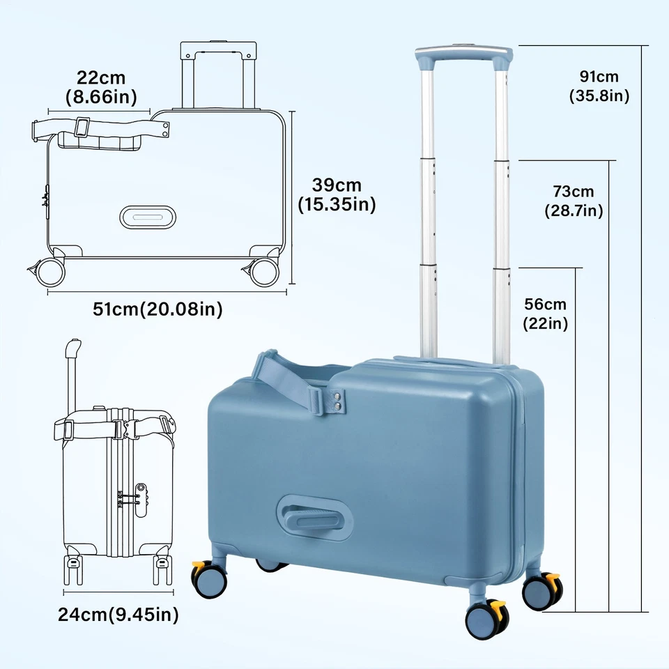 Kids Ride On Suitcase with Wheels, Scooter Luggage for Toddlers Travel, for Kids - Image 4 of 4