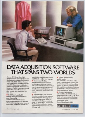 Keithley DAS Vintage Print Ad Data Acquisition Software 1984 IBM PC