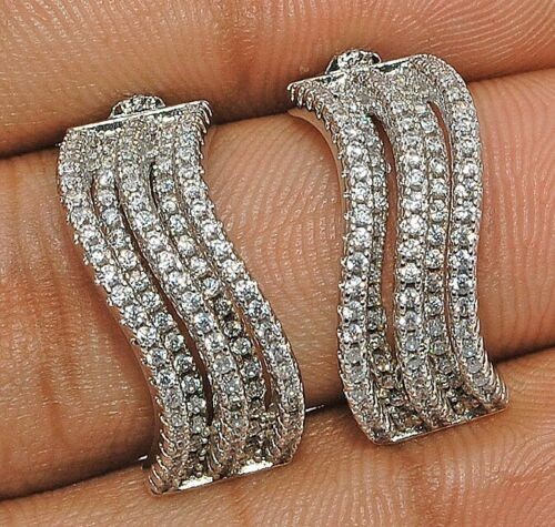 Heat Treated Moissanite 925 Solid Sterling Silver Earrings Jewelry