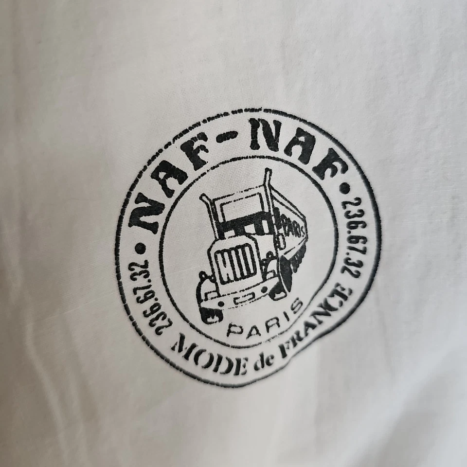 Mono de algodón NAF NAF Paris blanco se adapta a la mayoría de los unisex de una pieza  Foto 3 de 4