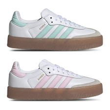 adidas Originals Sambae White Clear Mint Gold JQ1314 GS 4Y-7Y Girls Fit Women sz
