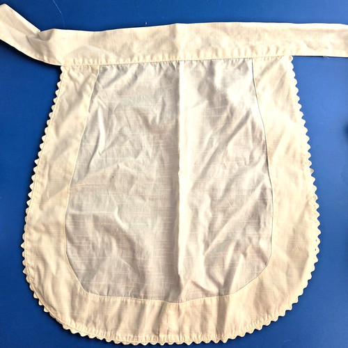 White Waist Apron for Women Maid Apron, Kitchen, Cooking, Ricrac Homemade