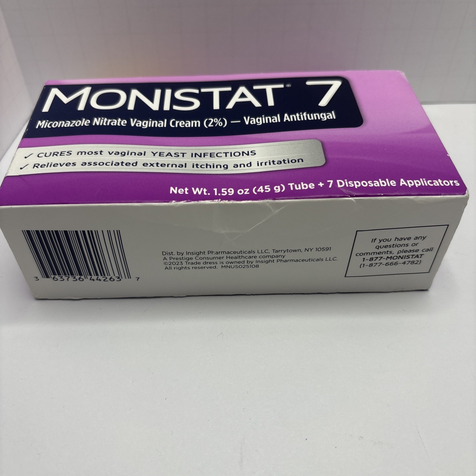 MONISTAT  7- Day Miconazole Vaginal Cream Treatment Exp. 06/27