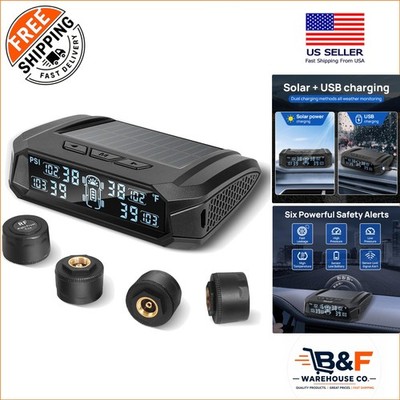 Advanced Wireless Tire Pressure Monitor with Solar Charge & 6 Alarm Features