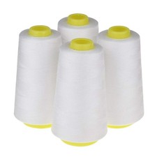 White Sewing Thread Cones4 Pack of 3000 Yards Each, All Purpose Polyester Thr...