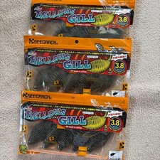 GEECRACK Belly Bellow Gill 3.8" Lure Soft Plastic Worm Set, 4 pcs, Unused
