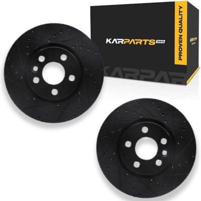For Volvo V70 2008-2010 Rotor Set | Drilled And Slotted Rotor Style | Black