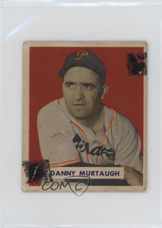 1949 Bowman Gray Back Danny Murtaugh (Name in Script on Back) #124 Rookie RC 1l2