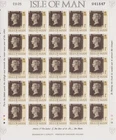 GB ISLE OF MAN 1990 PENNY BLACK SHEETLET 150th Anniv SG 442b FDC STAMP ON STAMP