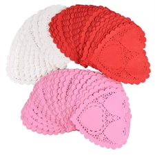 TUPARKA 145pcs Valentine Heart Doilies Heart Shape Paper Doily for Valentine'...