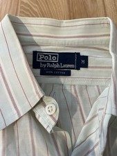 Polo Ralph Lauren Men's Striped Long Sleeve Button-Up Shirt White Red, Size M