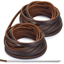 10 Yards Flat Genuine Leather Laces, Leather Strips Cord, Full Grain Cowhide ...