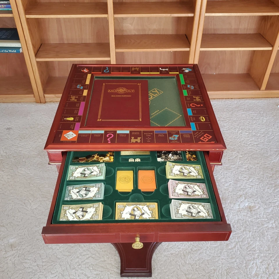 Juego de mesa Monopoly vintage Franklin Mint 1991 edición coleccionista con soporte Foto 3 de 4