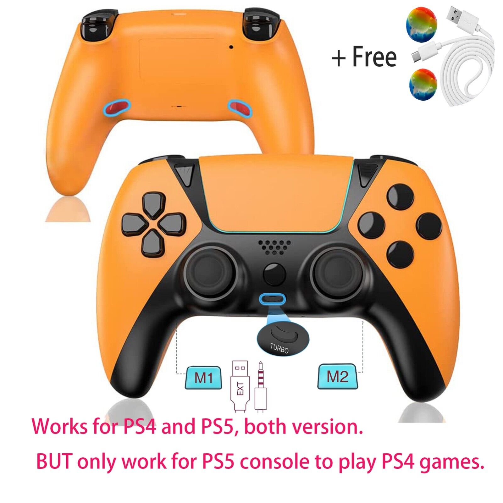 2 Pack Wireless Controller with Dual Vibrating Game Joysticks, Compatible  with Sony Playstation 4/Slim/Pro Console, The Best Joystick Gift for  Children 