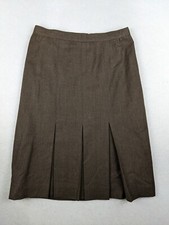 DONCASTER - VINTAGE WOMEN'S BROWN A-LINE MIDI SKIRT - SEE MEASUREMENTS