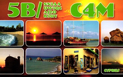 Cyprus 5B C4M QSL Radio Postcard