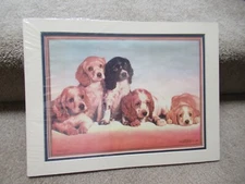 Vintage Anheuser-Busch Brewing – Budweiser Beer colorful print of 5 puppies