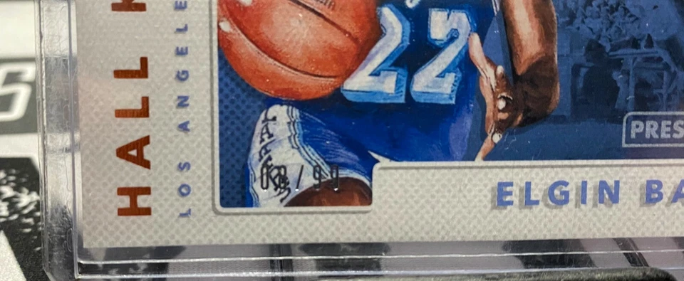 Donruss Hall Kings Elgin Baylor 2017-18 PRUEBA DE PRENSA/99 RARO Foto 2 de 2