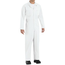 Red Kap White Twill Coveralls w/Chest Pockets Men's 38 Reg Polyester/Cotton