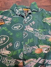 New York Jets Hawaiin Shirt NFL Gang Green Cab Football AFC NY JETS EUC Large