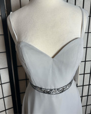 Cinderella Gray Sleeveless Beaded Adorned Formal Dress