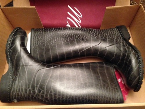 Maniera hand made 100% waterproof rain/snow boots *TALL*(BLACK ALIGATOR) - Picture 11 of 20