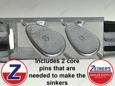 3386 Do-It Molds No Roll Sinker Mold New 2 Cavity 6 & 8 oz size NR-2-68