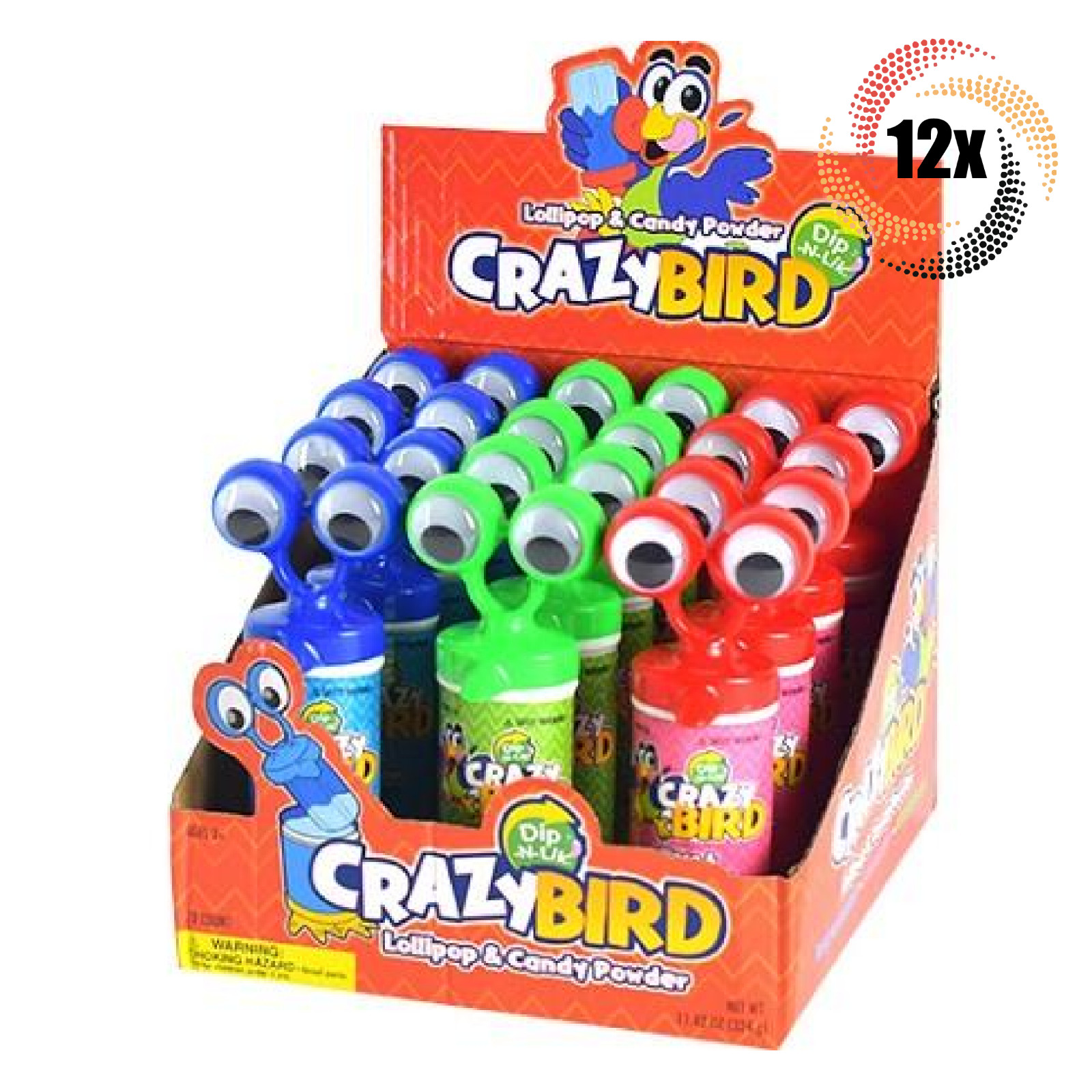 Полная коробка 12 леденцов Kokos Crazy Bird Ассорти из леденцовой пудры для леденцов на палочке 95 унций 7590₽