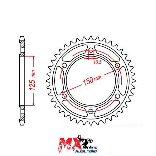 MTX 1791 Steel Rear Sprocket #525 main image 0