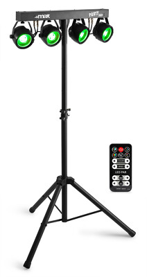 MAX ''Partybar11'' LED Lichtanlage 4x 20 Watt LED COB RGB Spots Stativ IR-FB DMX