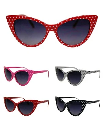 URBAN CREEP Retro Women's Fashion Vintage Style Polka Dot Cat Eye Sunglasses 50s/60s UK