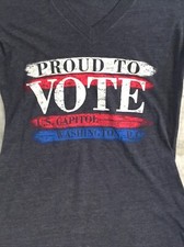 Proud to Vote Women's T Shirt SZ Medium USA Made Royal Apparel