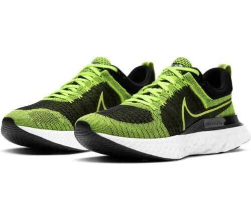 Nike React Infinity Run Flyknit 2 Volt Black - Size 9.5 Running Shoes