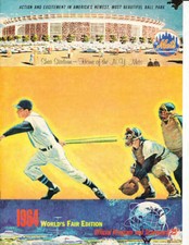1964 8/15 Mets vs Phillies TRIPLE PLAY baseball program b3