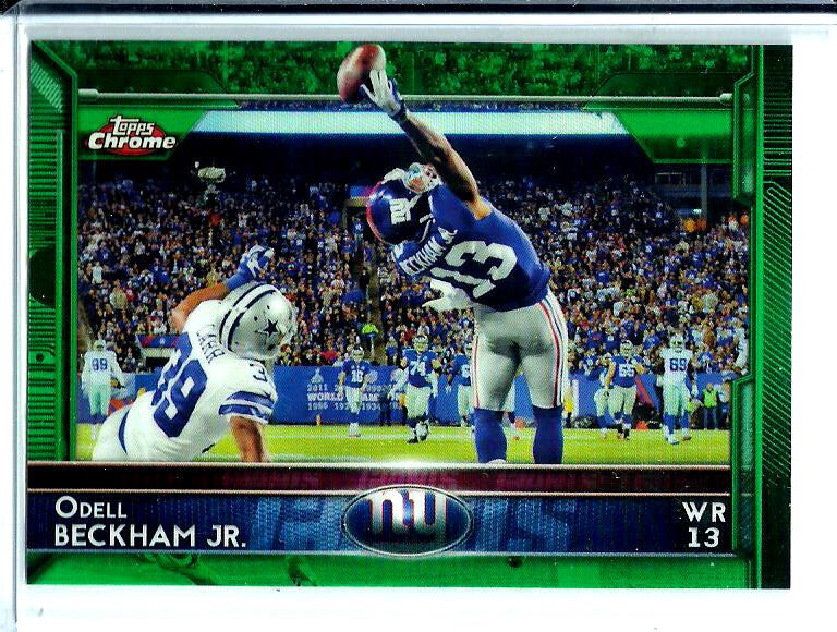 Odell Beckham Jr 2015 Topps Chrome Green Refractor #18 NY Giants “The Catch” OBJ