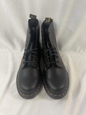 DR MARTENS 1460 Black Smooth Leather 8 Eye Boots Brown Back  display picture 1