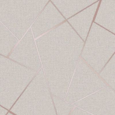 Neu Fein Dekor Quarz Fraktal Rosegold Geometrisch Glitzer Tapete FD42282
