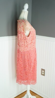 Antonio Melani Size 14 Cap Sleeve Lace Sheath Dress Ombre Pink | eBay