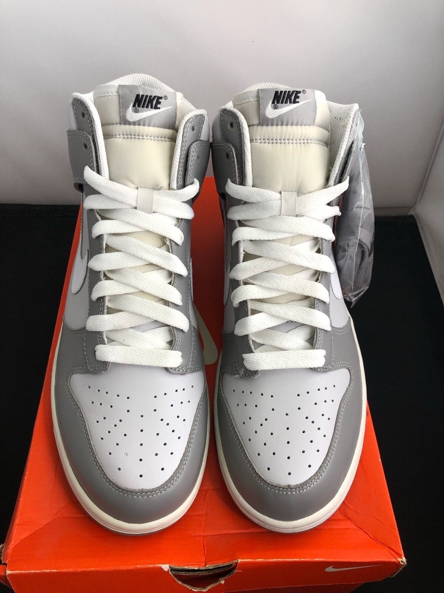 2008 Nike Dunk High Top Neutral Grey/White Men\'s Size 11.5 317982-011 2008 NIKE MENS DUNK HIGH NEUTRAL GREY/WHITE-LIGHT CHARCOAL  main image 3