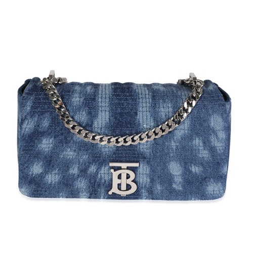 Burberry Blue Quilted Denim Small Lola 