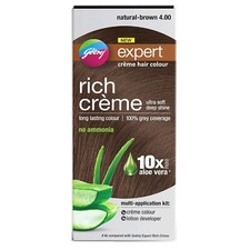 Godrej Expert Rich Cr me Hair Colour for Women  Men   NATURAL BROWN Shade 4.00