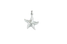 925 Sterling Silver Textured Starfish Aquatic Necklace-s812