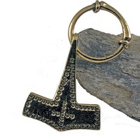 Bronze Replikat Wikinger Thorhammer Fund Haithabu Thor Hammer Hammerring + Band