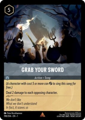 1x Grab Your Sword - 198/204 - Rare NM-Mint Disney Lorcana: The First Chapter Lo