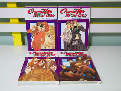 Lot of 4x Ouran High Host Club Manga: 1, 3, 7, & 12! Books By Bisco Hatori