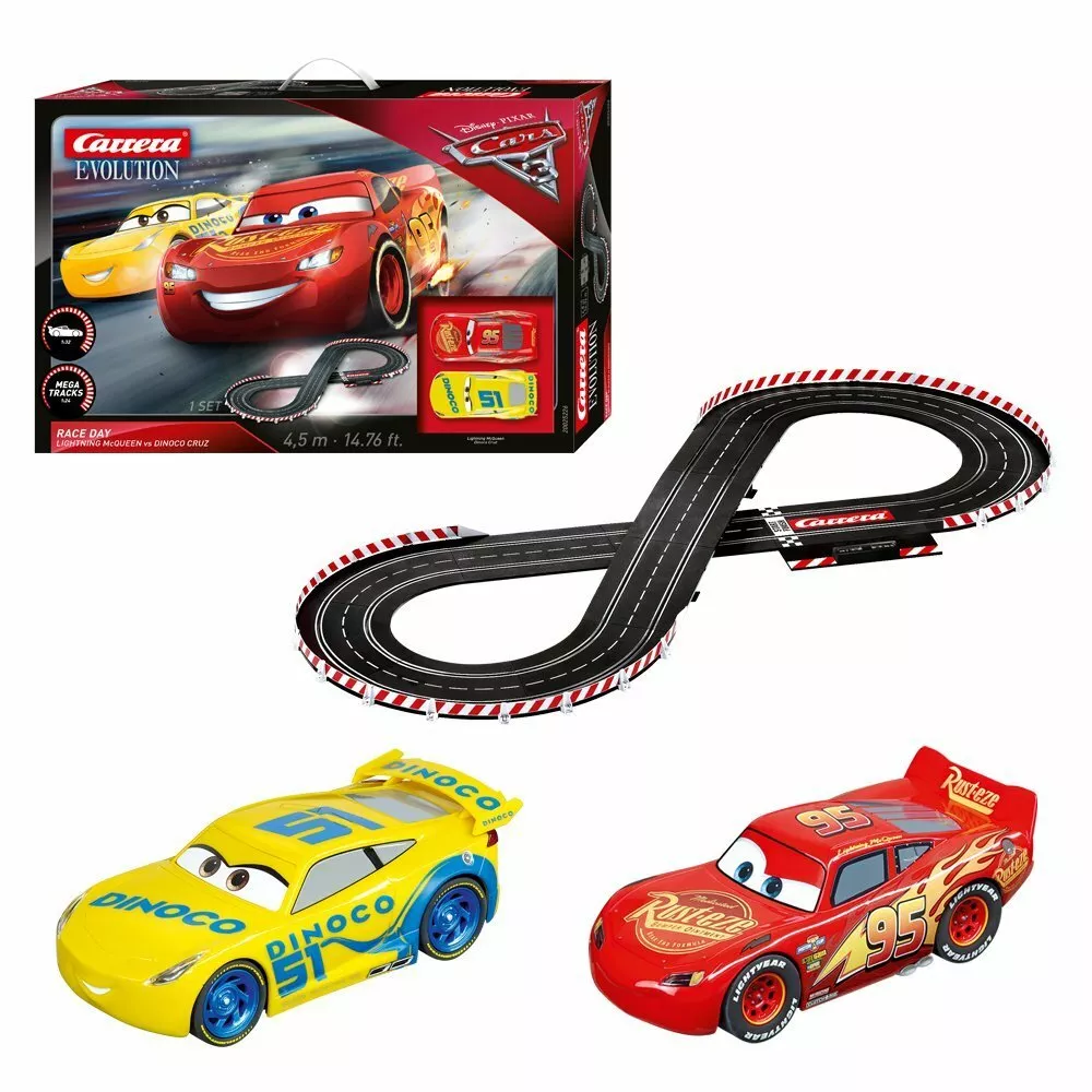 Carrera Evolution Disney Pixar Cars 3 Race Day 25226 Slot Car Racing Set