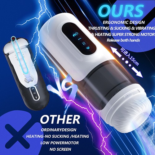 Lubricante Automático Masturbador Masculino Succión Empuje Calefacción Stroker Coño Sexo - Imagen 3 de 11